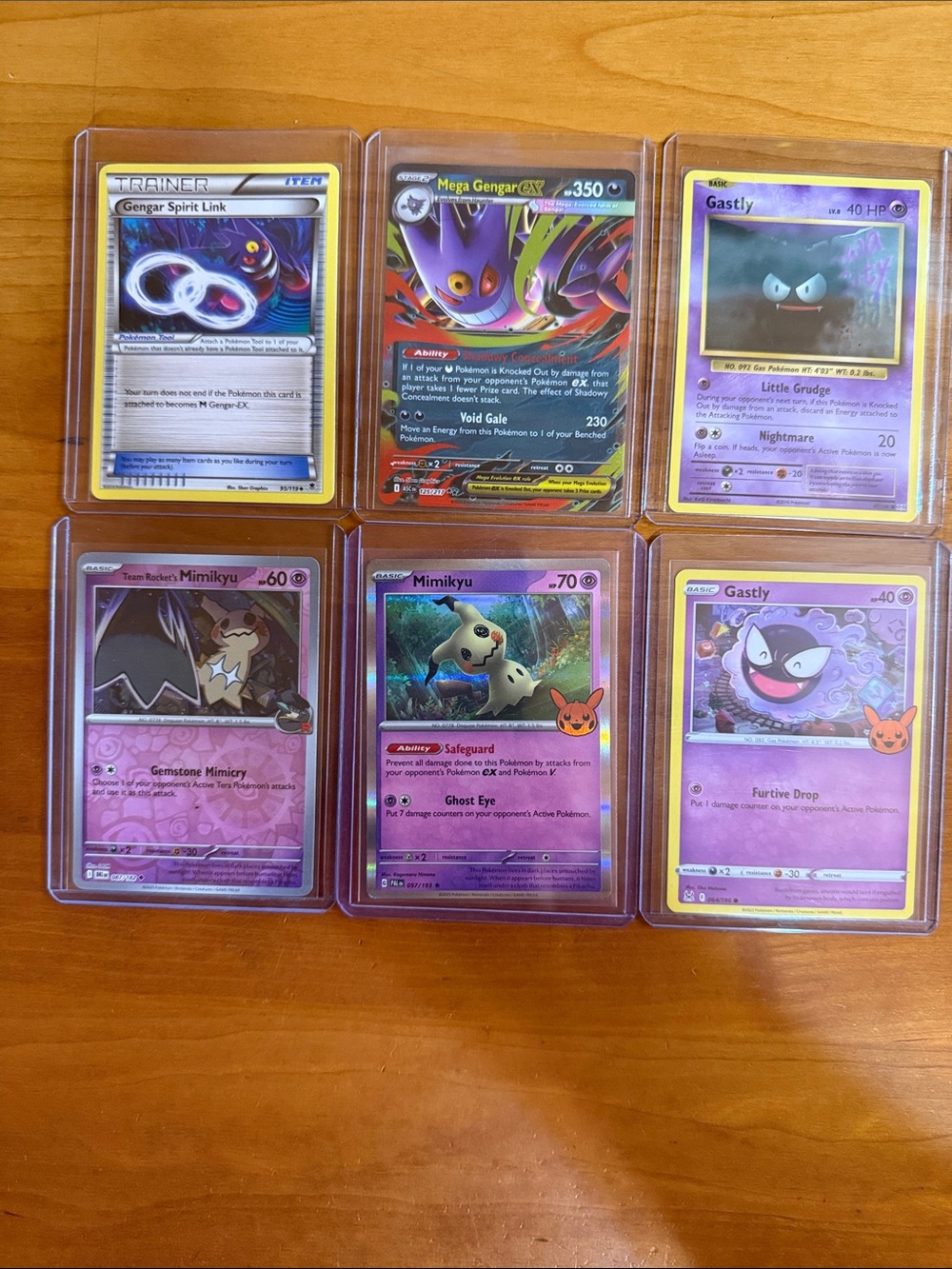Pokemon Purple and Black Gengar & Mimikyu Card Lot